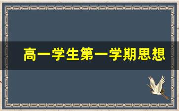 高一学生第一学期思想汇报