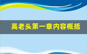 高老头第一章内容概括150_高老头故事梗概400字