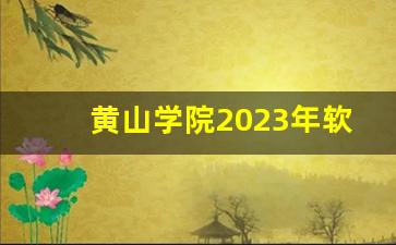 黄山学院2023年软件工程分数线